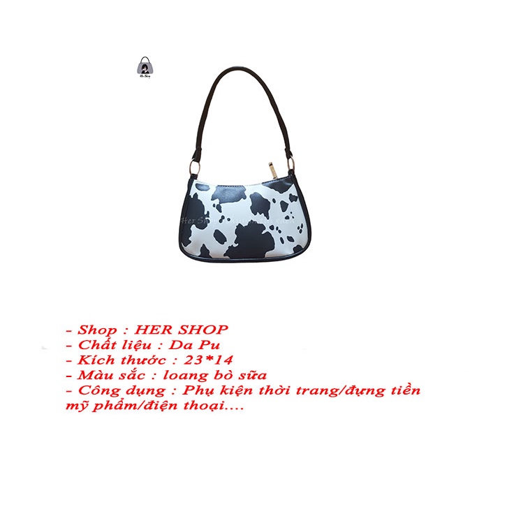 Túi xách nữ đeo chéo kẹp nách bò sữa đi chơi da mềm giá rẻ cá tinh dễ thương TX015