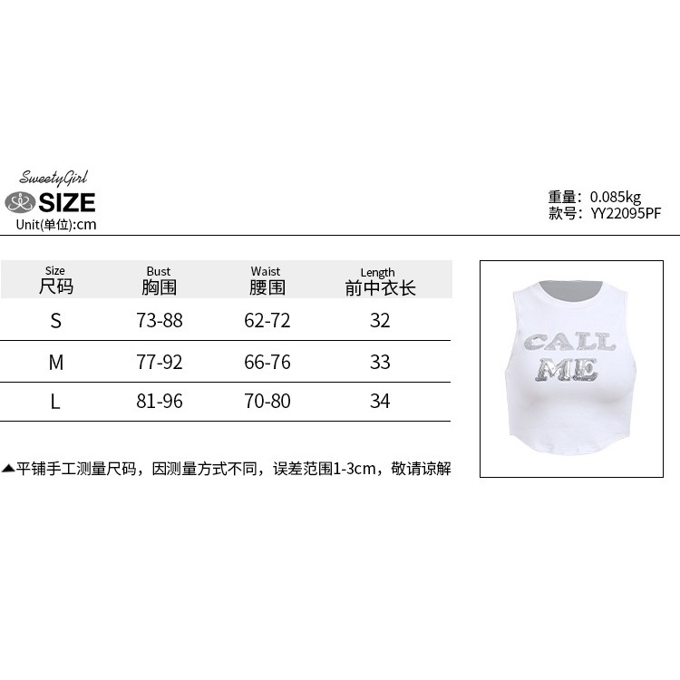 Áo Sát Nách Cổ Tròn In Chữ Thời Trang Quyến Rũ 2022 Cho Nữ