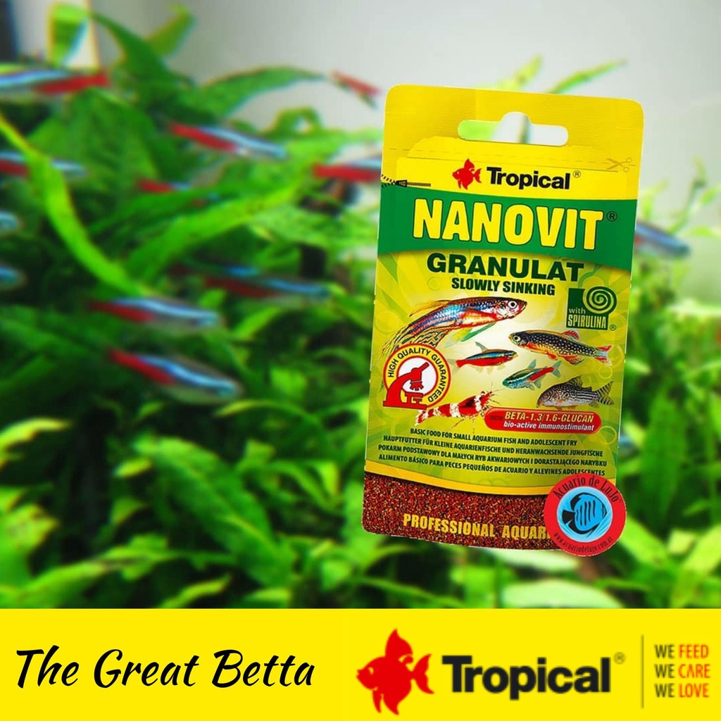 [FreeShip] Thức ăn cá cảnh Tropical Nanovit hàng chiết 100g - Châu Âu
