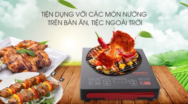 Bếp Hồng Ngoại Sanaky SNK-2101HG Tặng Kèm 1 Vỉ Nướng + 1 Nồi Lẩu