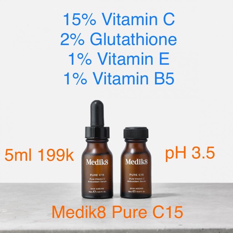 Tinh chất 15% Vitamin C trắng da không kích ứng Medik8 Pure C15