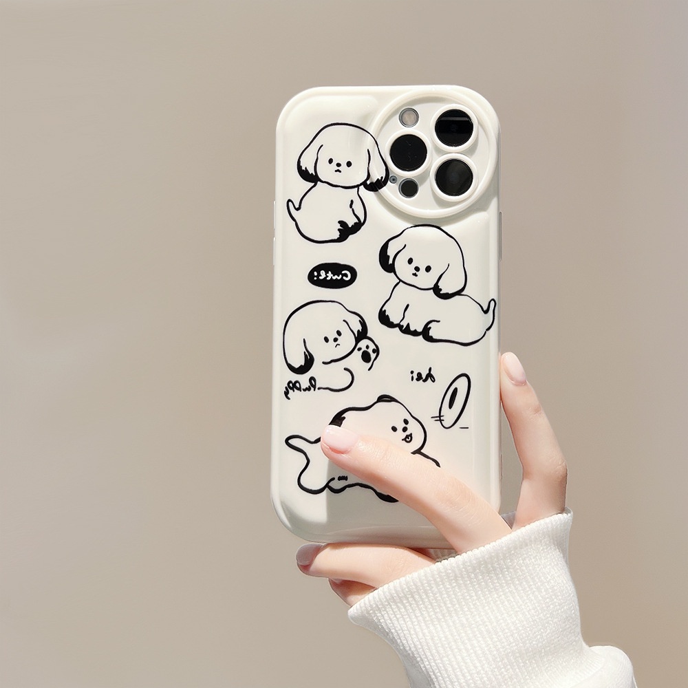 Ốp Điện Thoại tpu Dẻo In Hình Chó Đáng Yêu Chống Sốc Cho iphone 11 12 13 pro max mini XR XS 7 8 plus