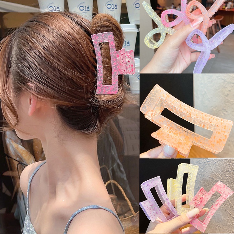 Kẹp tóc nhựa acrylic màu gradient thời trang Hàn Quốc