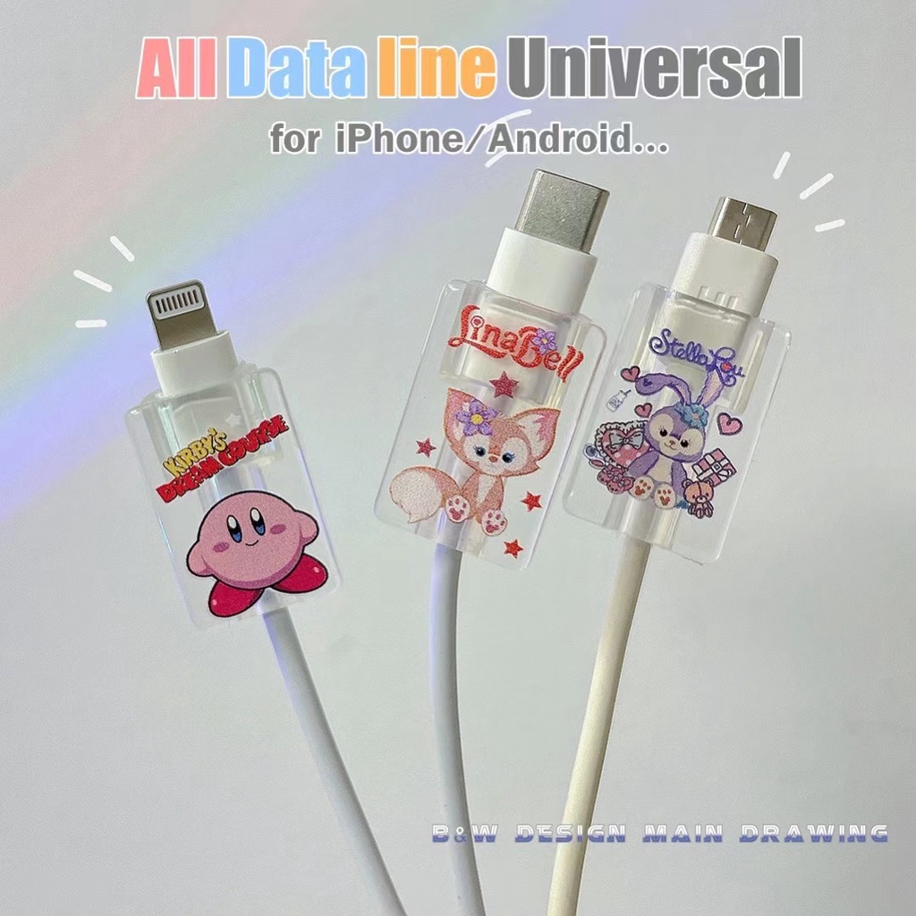 Phụ Kiện Bảo Vệ Đầu Dây Cáp Sạc USB Hình Hoạt Hình Dễ Thương
