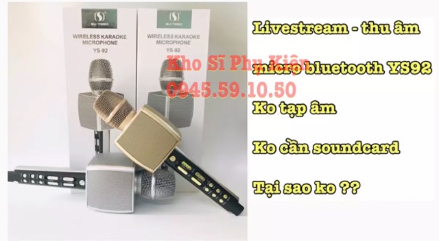 [Mã 159ELSALE hoàn 7% đơn 300K] Micro Karaoke Bluetooth Cao Cấp SU YOSD YS-92 Âm Thanh Cực Vang