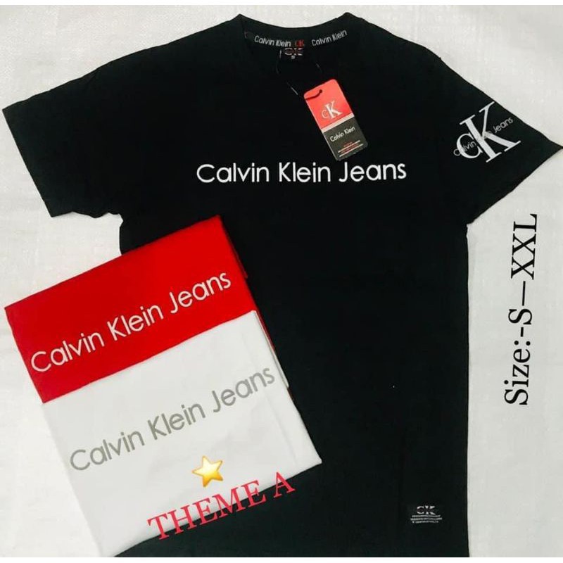 Áo Thun Chất Liệu 100% Cotton In Hoạ Tiết Calvin Klein Thời Trang Dành Cho Nam Và Nữ