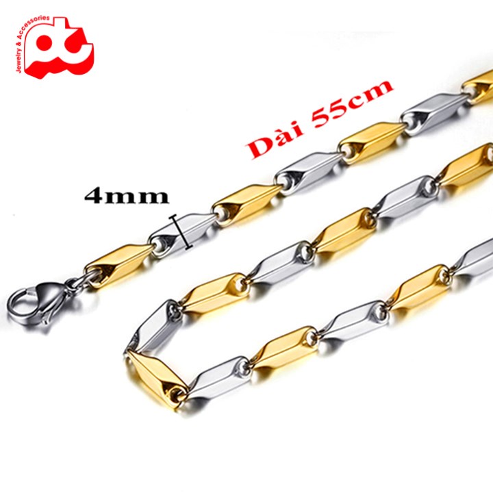 Dây chuyền inox đẹp nam titan cao cấp sang trọng thép không gỉ hỏa tiển ahihi.official cỡ 4mm PTDCNA30