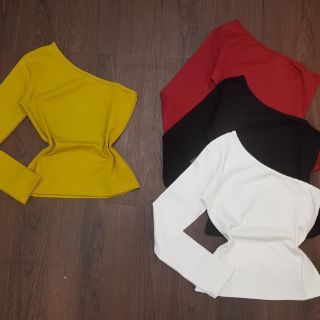 Áo lệch vai 1 tay trơn