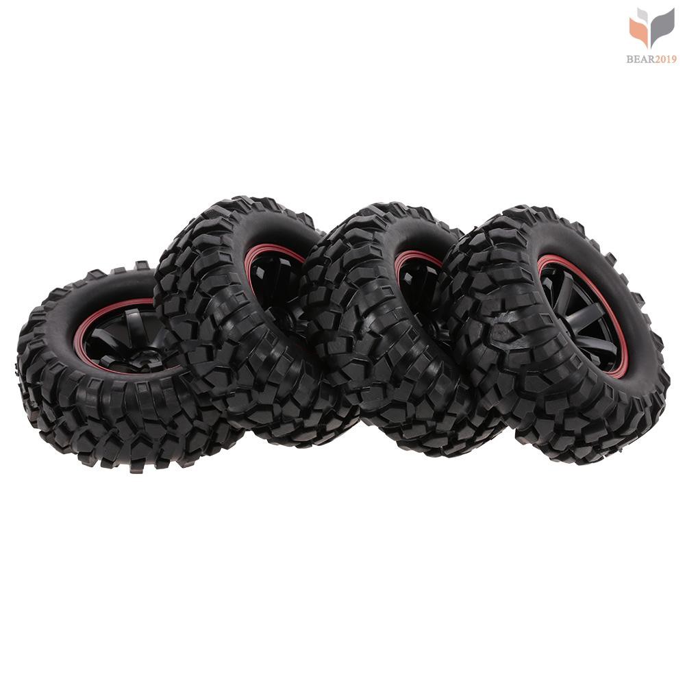 タイヤ4個 セット ネジ付き ブラック 10車タイヤ プラスチック 1 Rcクローラー