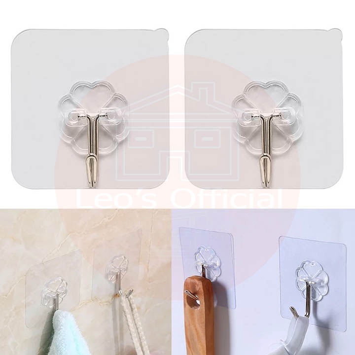 Móc dán tường chịu lực trong suốt móc treo tường siêu dính chống nước