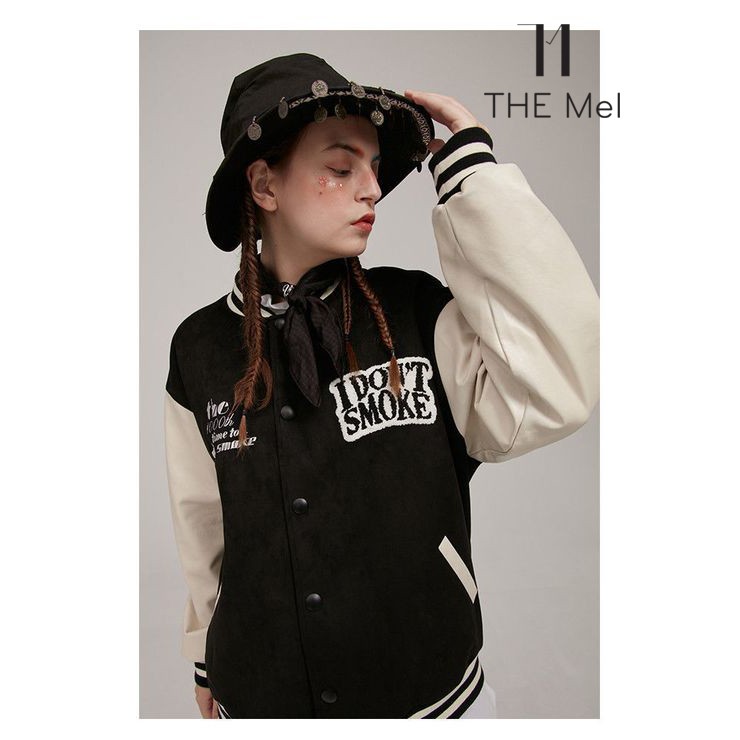 CÓ SẴN - Áo khoác bóng chày form crop - Playboy - varsity Jacket - The Mei | BigBuy360 - bigbuy360.vn