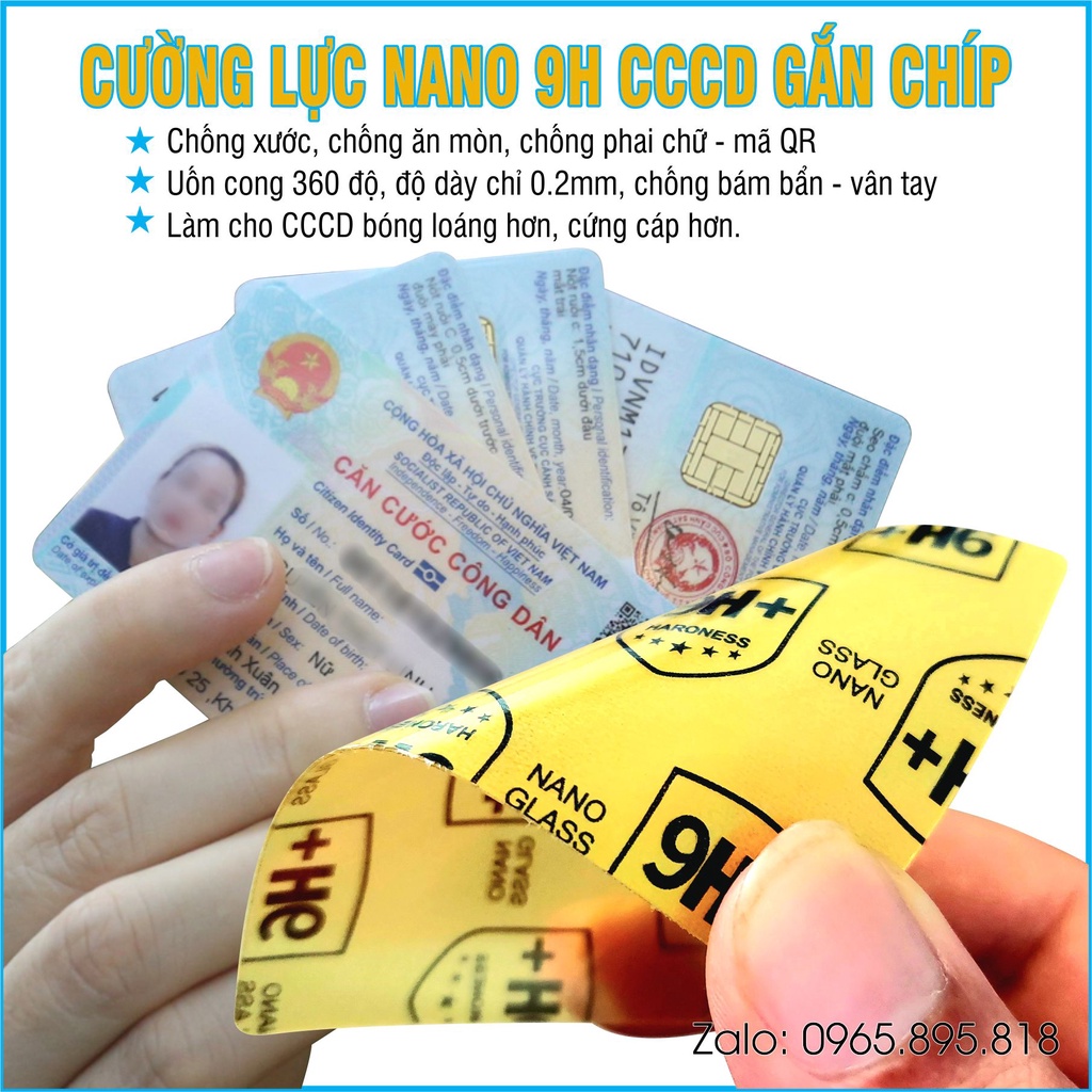 Kính cường lực 9H bảo vệ cho Căn cước công dân – CCCD gắn chíp bao bể vỡ chống xước – chống nước – chống vân tay