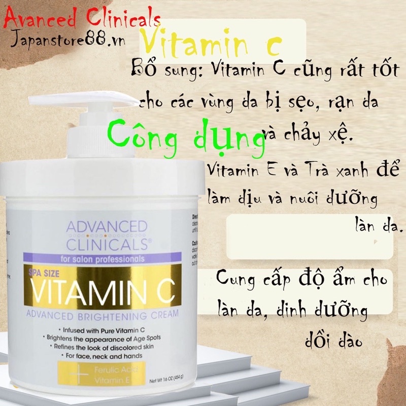 Kem dưỡng da advanced clinicals vitamin c q10 retinol collagen