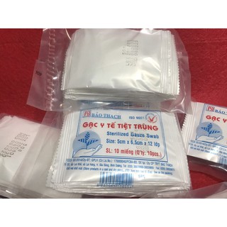 Gạc y tế tiệt trùng Bảo Thạch 5cm*6.5cm*12 lớp hàng Việt Nam