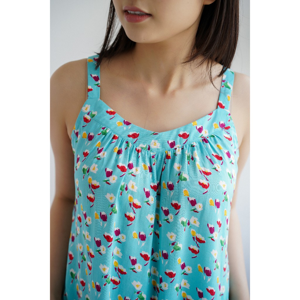 Bộ lanh mặc nhà quần đùi, hai dây họa tiết nữ B01.2101 - Thời Trang Gia Đình VT | BigBuy360 - bigbuy360.vn