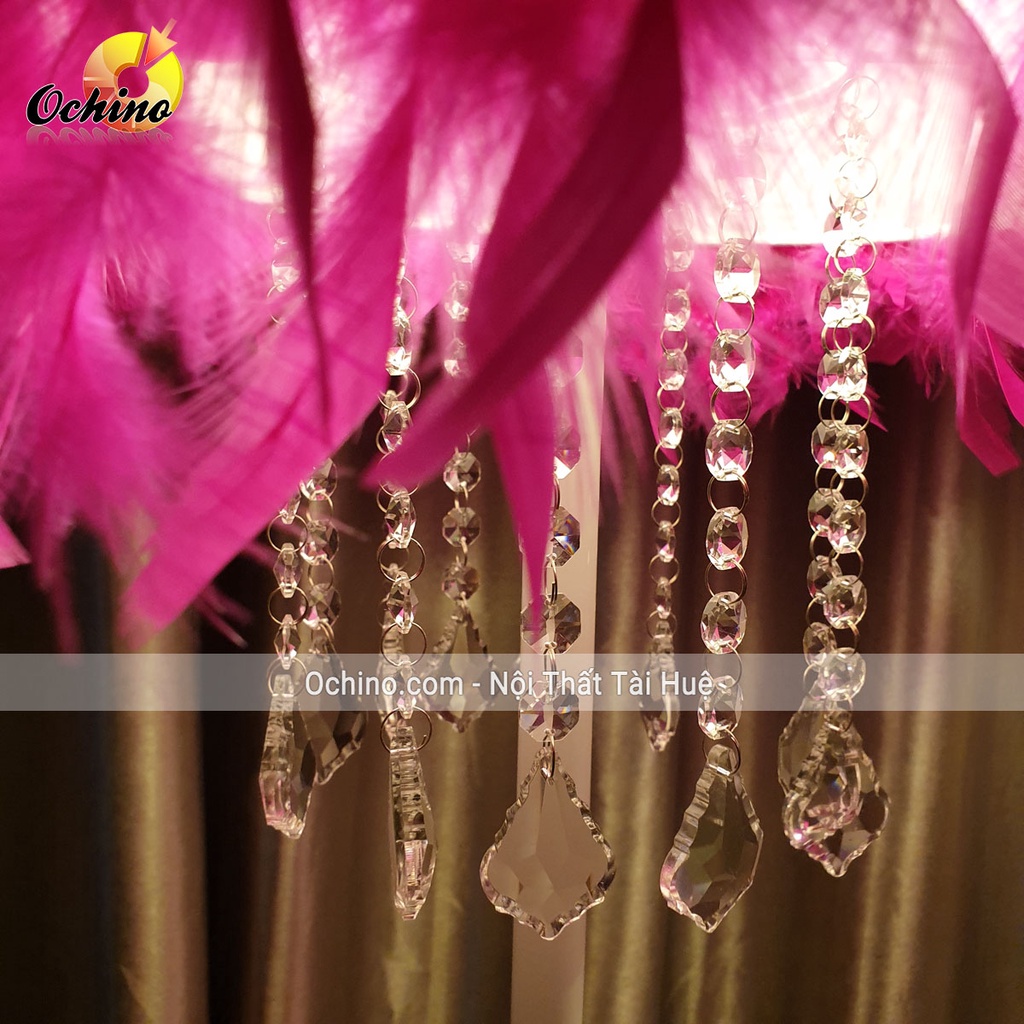 Đèn Ngủ Lông Vũ Chụp Hình Sang Chảnh Cao 1M48 (Ảnh Thật Và Video)