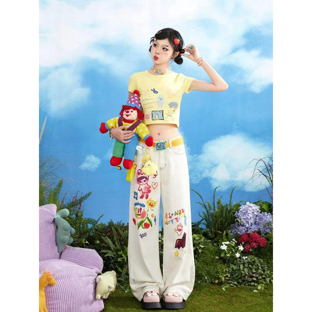 Risque Rose chất lượng cao quần y2k quần ống rộng quần túi hộp nữ quần dù 2023 NEW A29L047 34Z230825