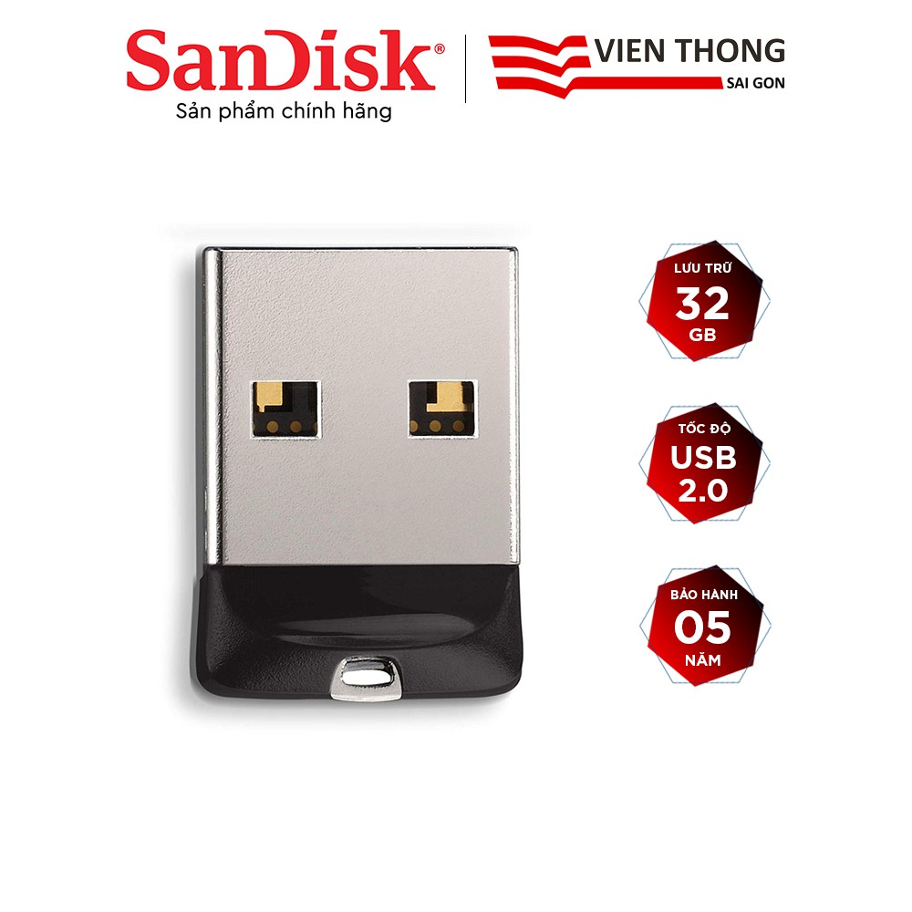 USB 2.0 SanDisk CZ33 32GB Cruzer Fit Flash Drive