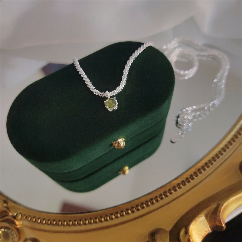 Vòng cổ Bạc 925 Mặt Hình Quả Ô Liu Xinh Xắn Cho Nữ