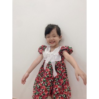 Váy hoa nhí cổ nơ siêu xinh