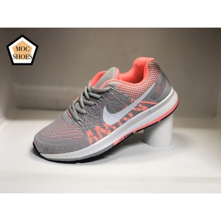 Giày thể thao nữ MOC018 đế PU thoải mái thoáng khí siêu nhẹ êm chân phối màu ghi cam