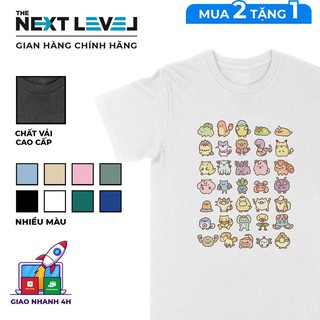 Áo thun Pokemon Doodle Unisex THE NEXT LEVEL, Cotton 100% 8 màu nam nữ - BT0024