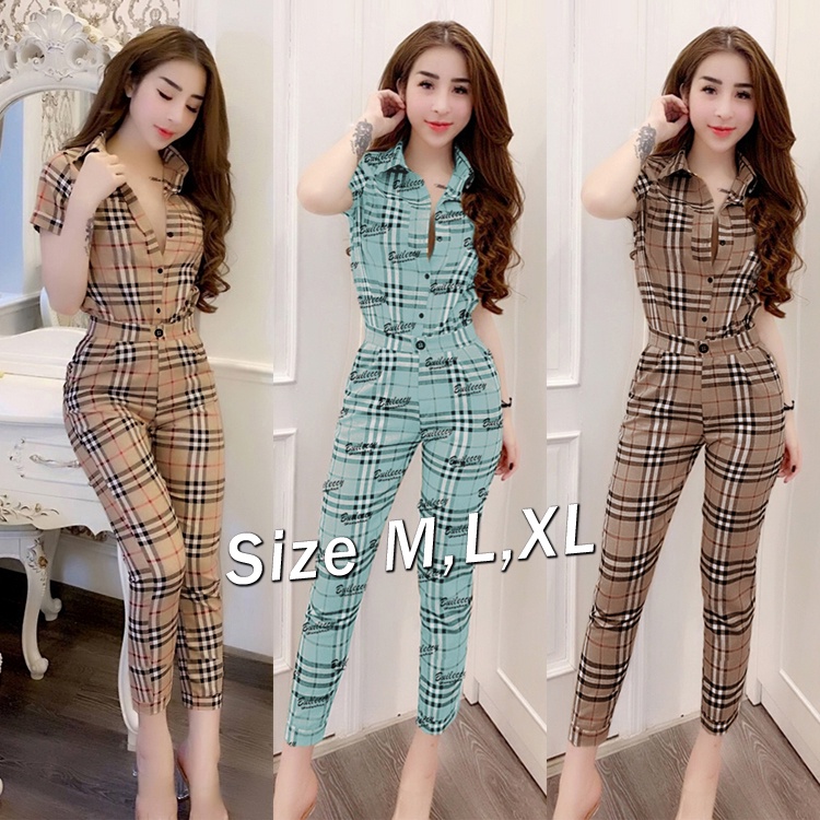 Set nguyên bộ áo sơ mi quần dài họa tiết BBR