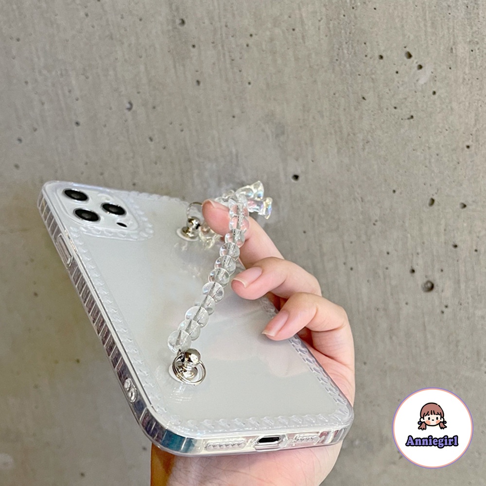 Ốp Điện Thoại TPU Mềm Họa Tiết Gấu Có Dây Đeo Tay Pha Lê Cho Iphone 14 13 12 11 Pro Max X Xs Max Xr 8 7 Plus