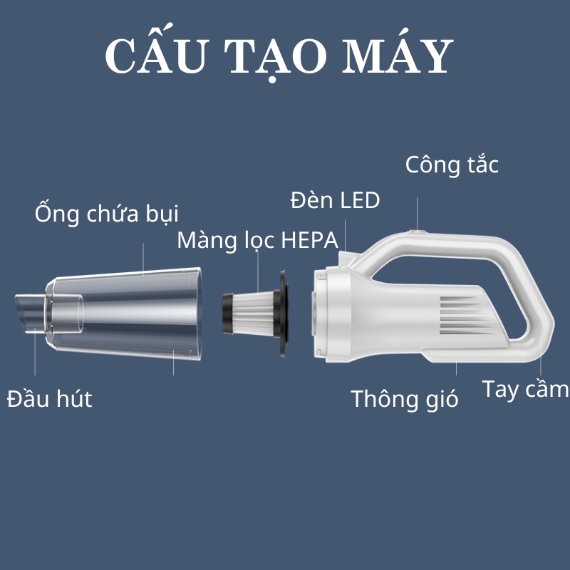 Máy Hút Bụi Cầm Tay Không Dây Gia Đình Đa Năng Osis Hút Bụi Giường, Thảm, Sofa, Hút Bụi Ô Tô, Hút Lông Chó Mèo