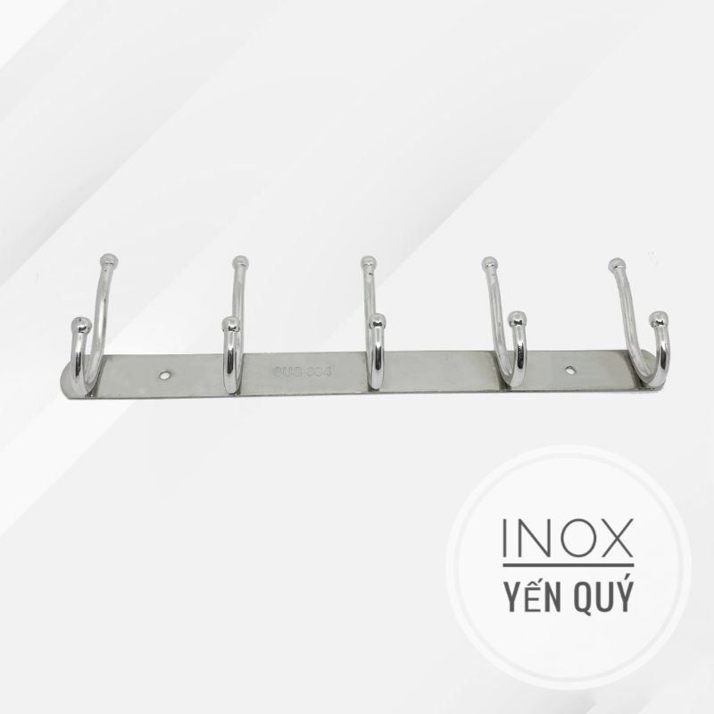 INOX304 Móc treo quần áo gắn tường inox 304 cao cấp - Móc treo quàn áo 5 và 7 bi đôi trên dưới