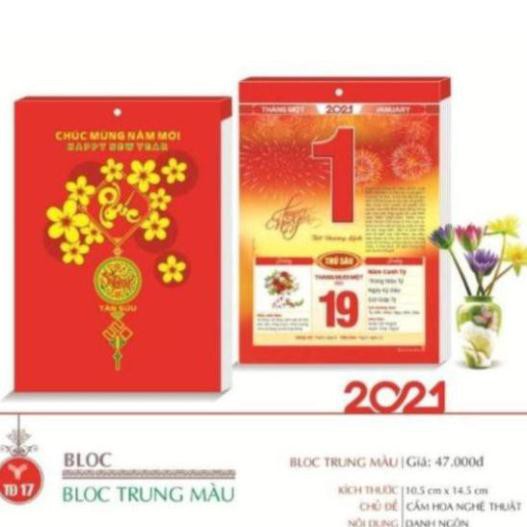 linhcu [HOTT]LỊCH BLOC 2021 - TÂN SỬU- BLOC TRUNG 10.5 X 14.5 ( KHÔNG KÈM KHÁNH LỊCH ) BOOK TRÍ ĐỨC