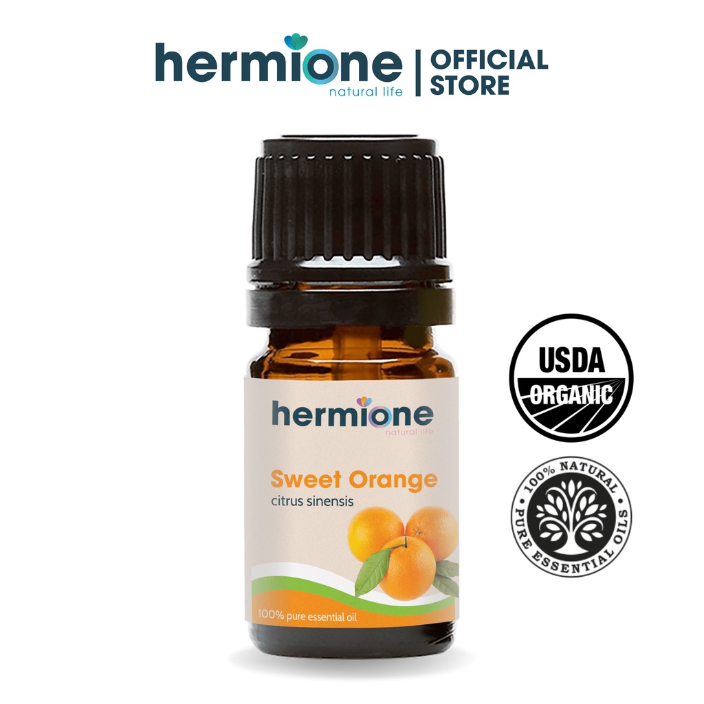 Tinh Dầu Cam Ngọt Sweet Orange Hermione Natural Life, Cao Cấp Nhập Khẩu, 100% Thiên Nhiên Nguyên Chất, Xông Thơm Phòng