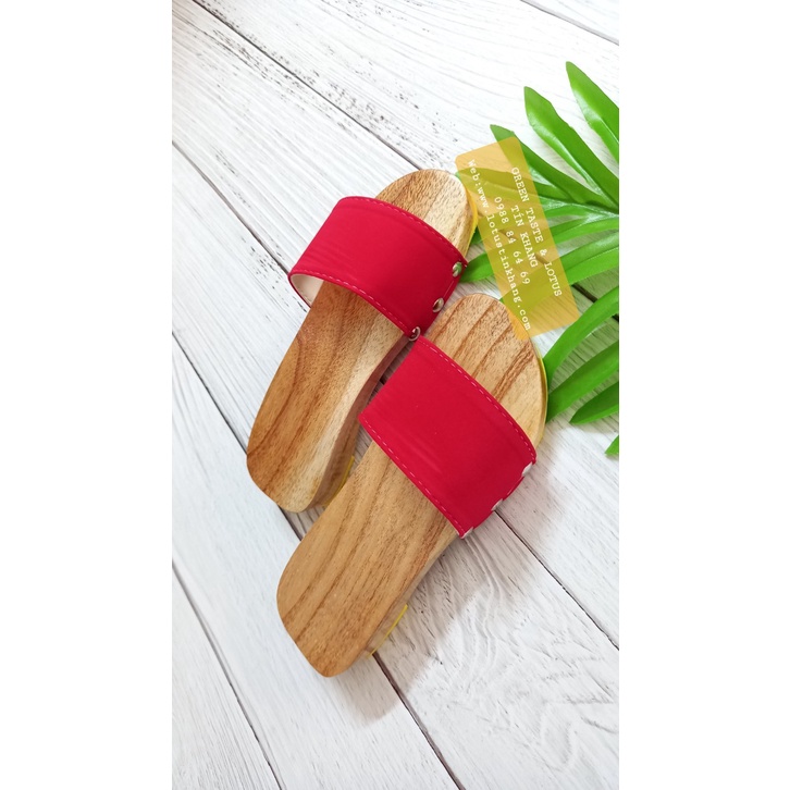 Guốc Gỗ, Guốc Mộc Quai Nhung Xinh Xắn cho Bé Gái