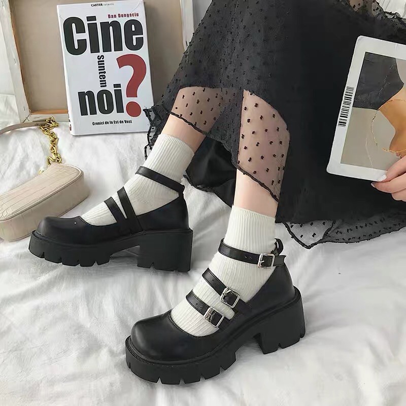 Giày búp bê baby doll độn đế 5cm