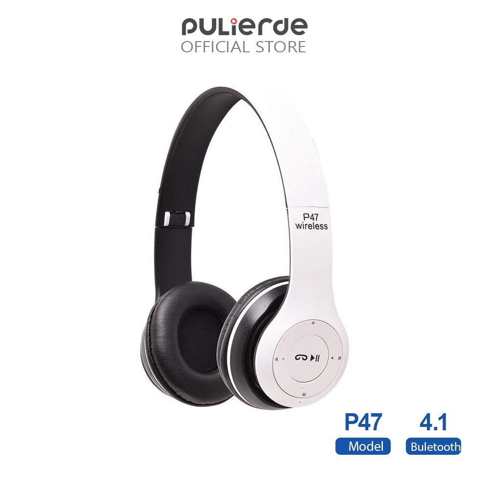 Tai Nghe Chụp Chơi Game Không Dây Bluetooth Pulierde P47 Chống Tiếng Ồn Tích Hợp Micro Có Thể Gập Lại