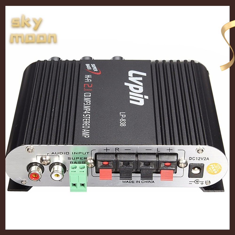 Bộ Khuếch Đại Âm Thanh HiFi Lvpin838 12V CD MP3 MP4 2.1 Kênh Chuyên Dụng Cho Xe Hơi