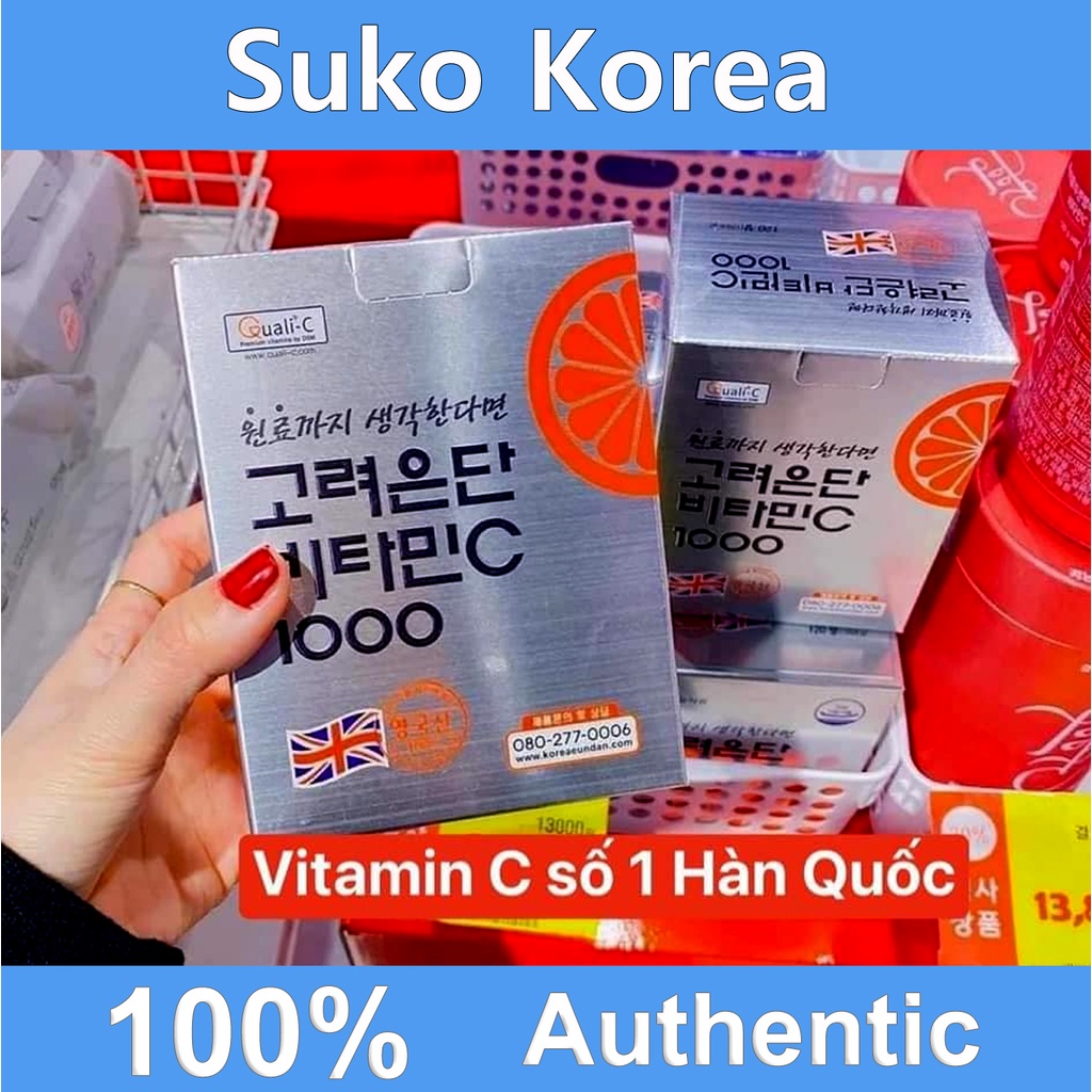 Viên uống vitamin C 1000mg Hàn Quốc Korea Eundan 120 viên, vitamin c bạc - date xa