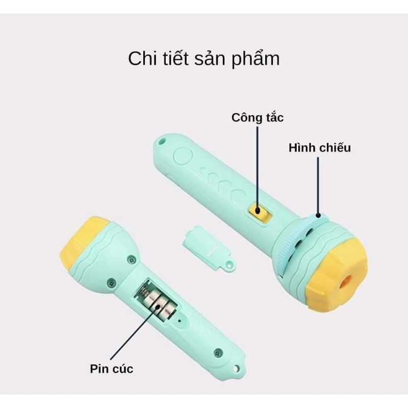 Đèn Pin Chiếu Hình Cho Bé Hapi Toys - 80 hình ảnh sắc nét, 8 chủ đề nhận biết đồ chơi cho bé phát triển trí tuệ