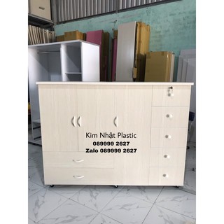 Tủ quần áo trẻ em 3 cánh 7 ngăn cực đẹp freeship