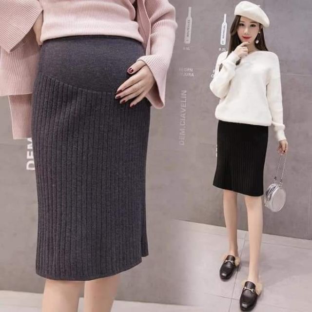 Chân váy len cho bà bầu