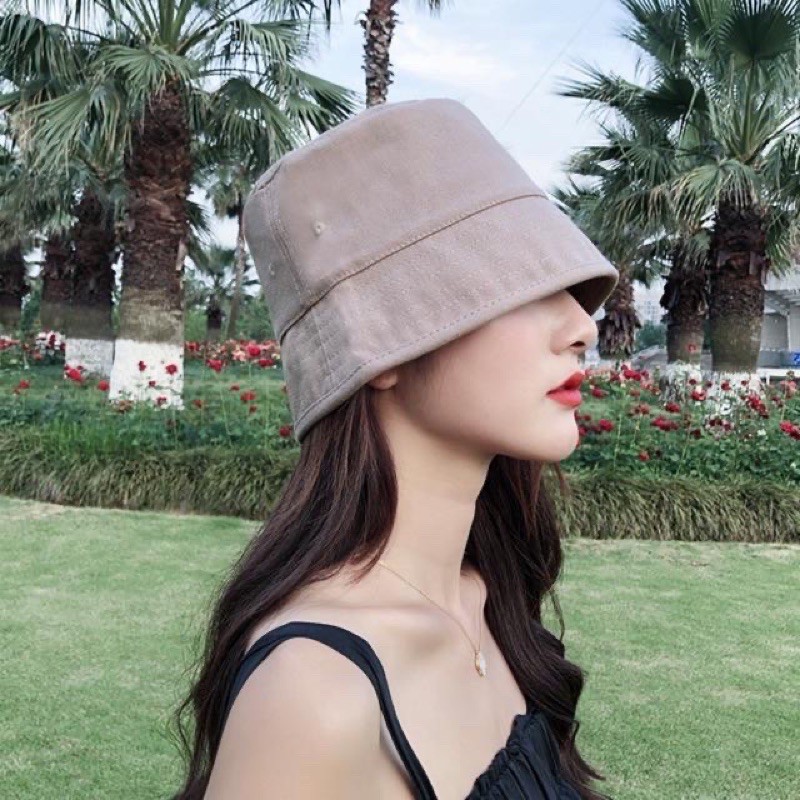 Mũ bucket vành cụp Dorae trơn style ulzzang nón trơn