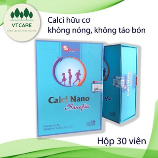 Calci nano sanofia - canxi hữu cơ không nóng, không táo hộp 30 viên