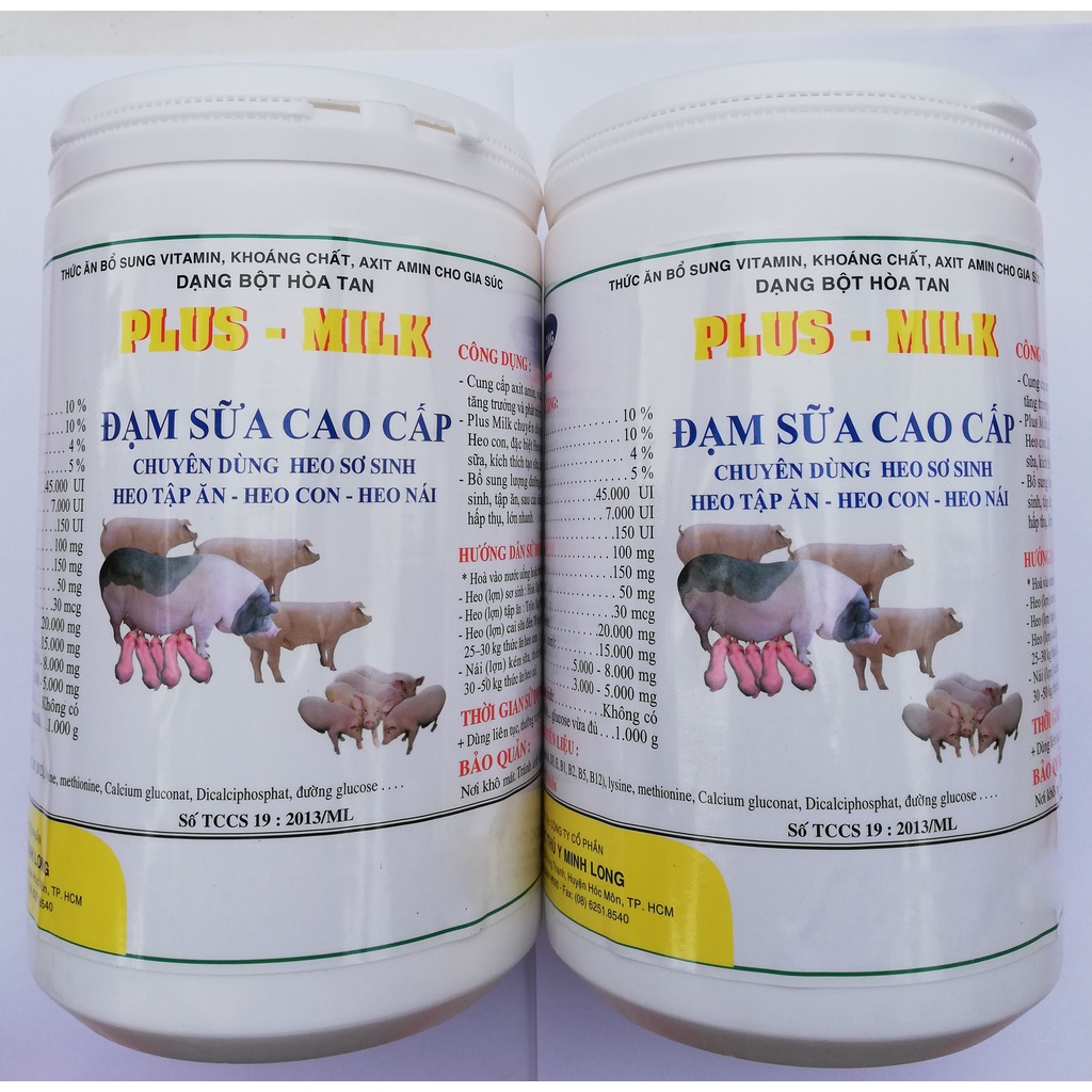 1 kg PLUS – MILK Đạm sữa Và FIVE-MILK SUPER Sữa non cao cấp chuyên dùng cho heo sơ sinh, heo tập ăn, heo con, heo nái