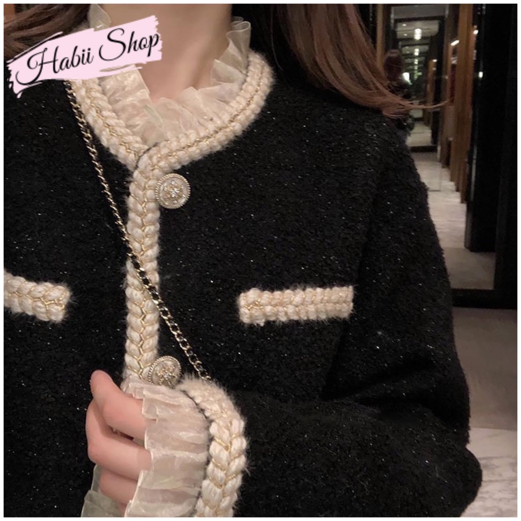 Áo dạ Tweed nữ hàn quốc dáng ngắn - Áo khoác nữ đẹp sang chảnh HABII AD01 | BigBuy360 - bigbuy360.vn