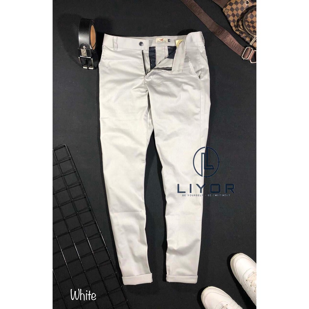 Quần kaki nam (HỖ TRỢ ĐỔI SIZE) dài form ôm tôn dáng thiết kế trơn đơn giản - Liyor - QDKK001