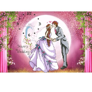 Tranh thêu chữ thập - Happy Wedding ( 5D )