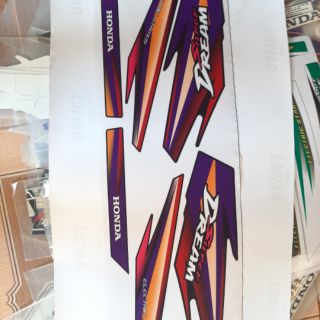 Bộ tem xe Super DREAM tím đời đầu