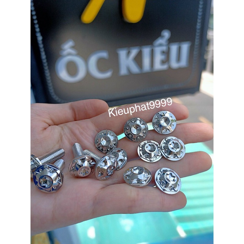 Ốc 6li Inox Salaya đầu nhiều sao Bắt Dàn Áo Che Pô Cacte Che Sên Bảng Tên