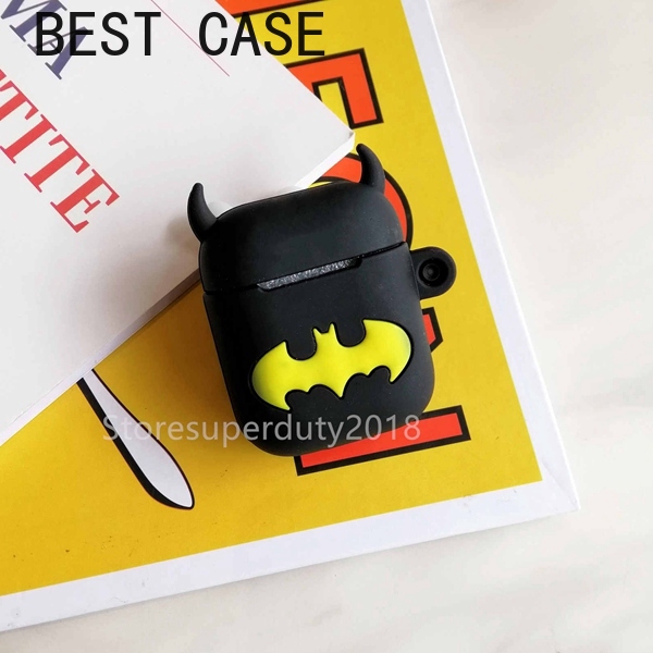 Vỏ bảo vệ hộp sạc tai nghe bằng silicon họa tiết hoạt hình 3D dễ thương thích hợp cho Airpods 2