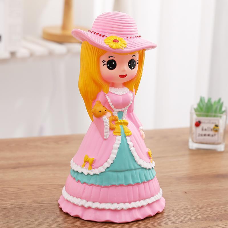 Ống Heo Tiết Kiệm Hình Công Chúa Đội Mũ Hoa Thời Trang Sáng Tạo Dễ Thương